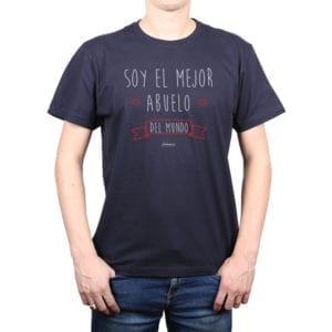 Polera Hombre Calambur 100% algodón diseño Soy el mejor abuelo azul marino