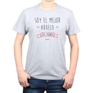 Polera Hombre Calambur 100% algodón diseño Soy el mejor abuelo gris