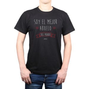Polera Hombre Calambur 100% algodón diseño Soy el mejor abuelo negro