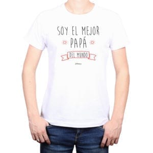 Polera Hombre Calambur 100% algodón diseño Soy el mejor papá blanco