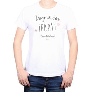 Polera Hombre Calambur 100% algodón diseño Voy a ser Papá Conchalalora blanco