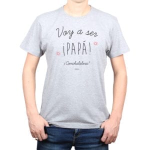 Polera Hombre Calambur 100% algodón diseño Voy a ser Papá Conchalalora gris
