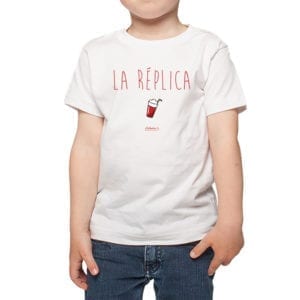 Polera Niño Calambur 100% algodón diseño La Réplica blanco