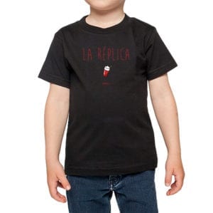 Polera Niño Calambur 100% algodón diseño La Réplica negro