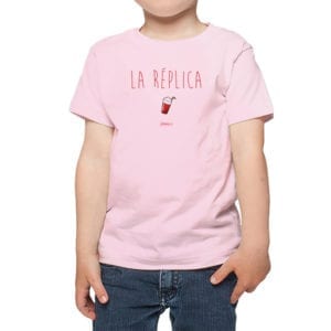 Polera Niño Calambur 100% algodón diseño La Réplica rosado