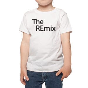 Polera Niños Calambur 100% algodón diseño The Remix blanco