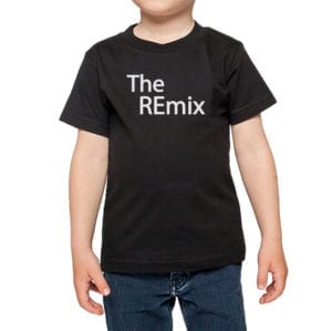 Polera Niños Calambur 100% algodón diseño The Remix negro