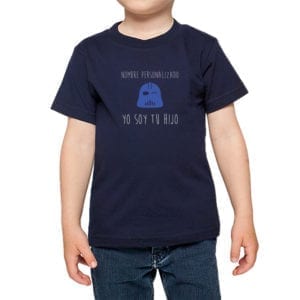 Polera Niño Calambur 100% algodón diseño Yo soy tu hijo Personalizado azul marino