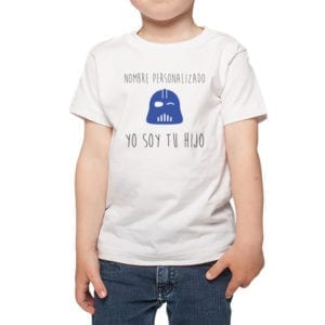 Polera Niño Calambur 100% algodón diseño Yo soy tu hijo Personalizado blanco