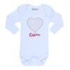 Body Bebé Corazón Cerezas Nombre Personalizado Calambur blanco
