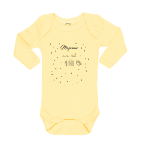 Body Bebé Mi Primer día del niño Calambur amarillo
