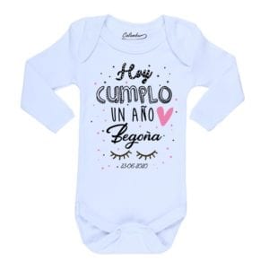Body Bebé Cumpleaños Niña Nombre Personalizado Calambur blanco