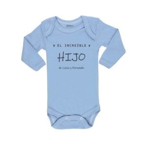 Body Bebé Increíble Hijo Nombres Personalizados Calambur celeste