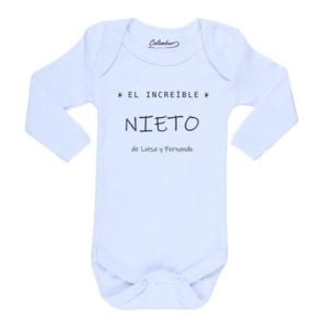 Body Bebé Increíble Nieto Nombres Personalizados Calambur blanco