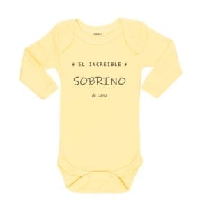 Body Bebé Increíble Sobrino Nombres Personalizados Calambur amarillo