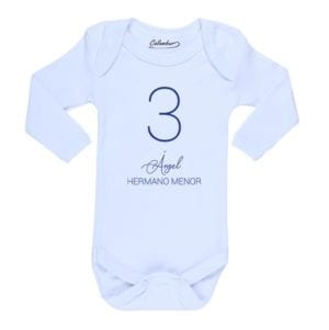 Body Bebé Hermanos Numero Nombre Personalizado Calambur blanco
