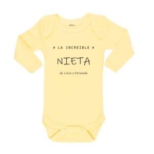 Body Bebé Increíble Nieta Nombres Personalizados Calambur amarillo