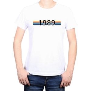 Polera Hombre Año Nacimiento Calambur blanco