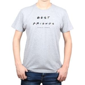 Polera Hombre Best Friends Since Personalizado Calambur gris