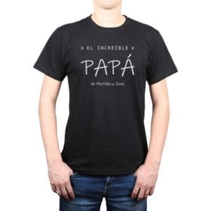 Polera Hombre Increíble Papá Nombres Personalizados Calambur negro
