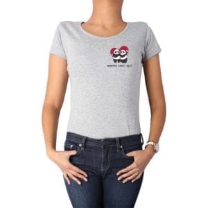 Polera Mujer Married Since Pandas Fecha Personalizada Calambur gris