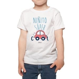Polera Niño Niñito Súper Cool Calambur blanco