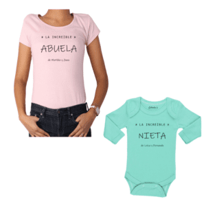 Conjunto Increíble Abuela Increíble Nieta Bebe