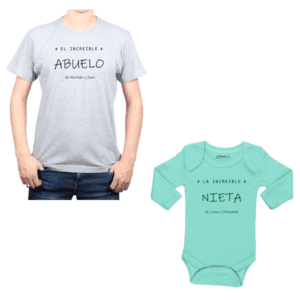 Conjunto Increíble Abuelo Increíble Nieta Bebe