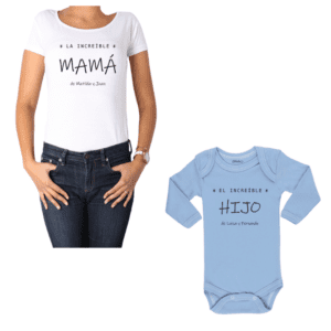 Conjunto Increíble Mamá Increíble Hijo Bebé