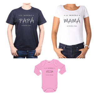 Conjunto Papá Increíble Mamá Increíble Hija Increíble Bebé