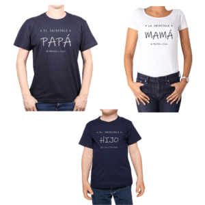Conjunto Papá Increíble Mamá Increíble Hijo Increíble Niño