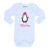 Body Bebé Pingüino Navidad Personalizado Calambur blanco