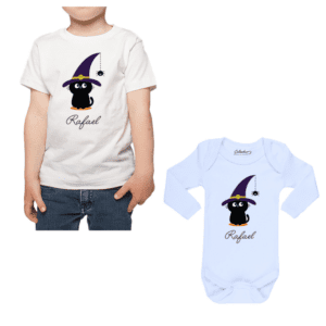 Conjunto Hermanos Gato Halloween Calambur