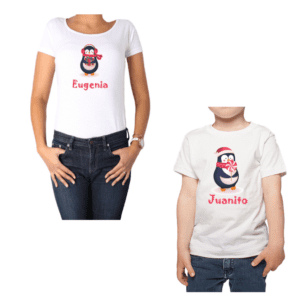 Conjunto Mamá Niño Pingüinos Navidad Calambur