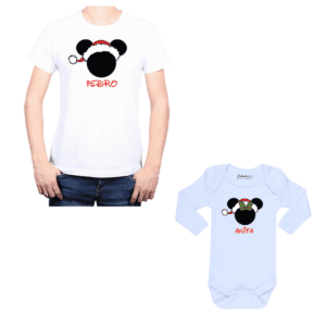 Conjunto Papá Bebé Mickey Minnie Navidad Calambur