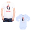 Conjunto Papá Bebé Hijo Pingüinos Navidad Calambur