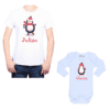 Conjunto Papá Bebé Hija Pingüinos Navidad Calambur