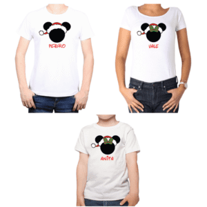 Conjunto Papá Mamá Niña Mickey Minnie Minnie Navidad Calambur