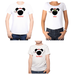 Conjunto Papá Mamá Niño Mickey Minnie Mickey Navidad Calambur