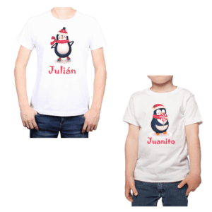 Conjunto Papá Niño Pingüinos Navidad Calambur