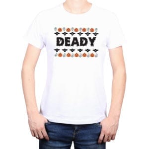 Polera Hombre Halloween Deady Calambur blanco