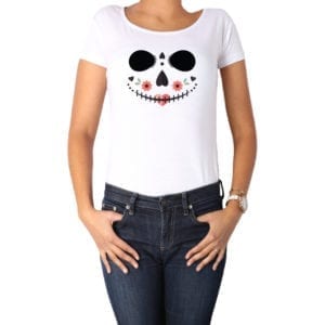 Polera Mujer Halloween Calambur blanco