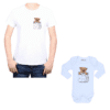Conjunto Calambur Papa Bebé Polera Body Ilustración Mascota Personalizada