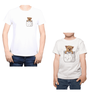 Conjunto Calambur Papa Niño Poleras Ilustración Mascota Personalizada