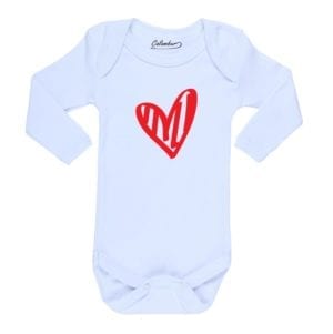 Ropa bebe body pilucho Love corazón blanco
