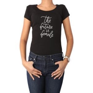 Polera mujer The Future is Female negro Calambur