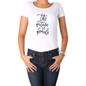 Polera mujer The Future is Female blanco Calambur