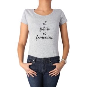 Polera mujer El Futuro es feminino gris Calambur