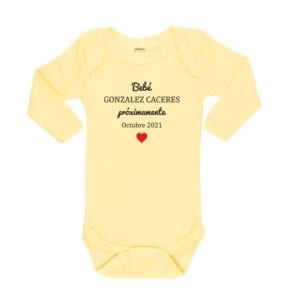 Body bebe calambur pandemia personalizado amarillo