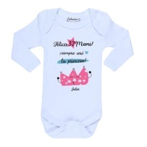body bebe calambur felices mami siempre sere tu princesa personalizado color blanco